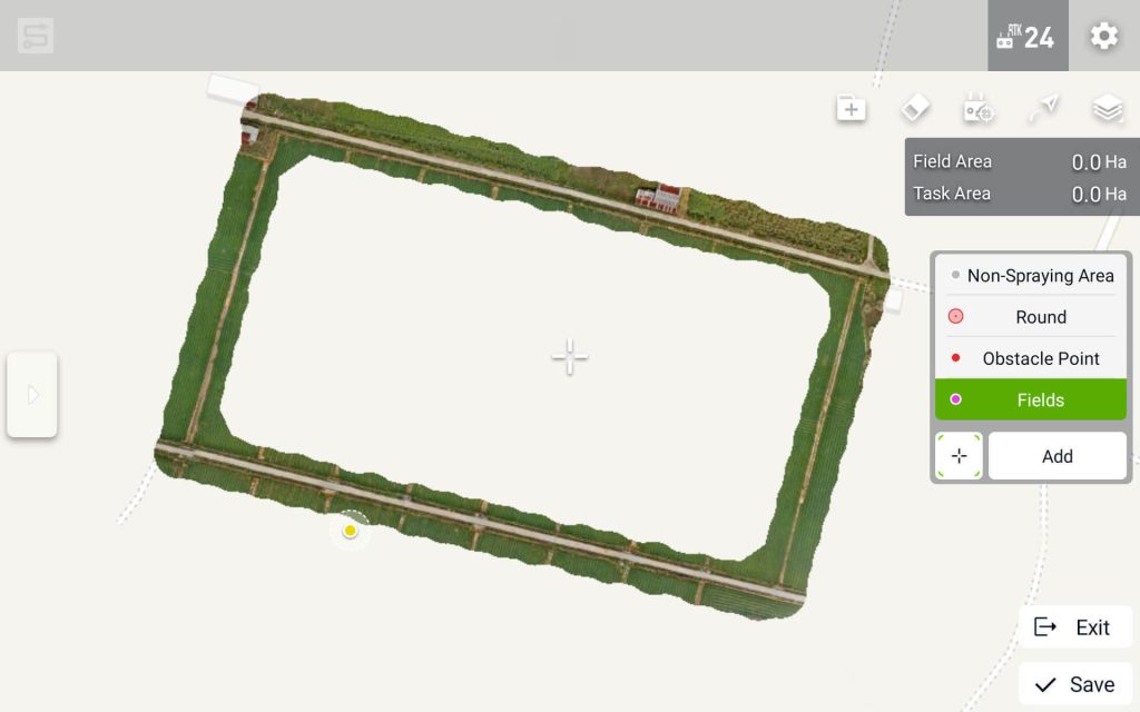 App DJI de planificación de vuelos del Agras T25
